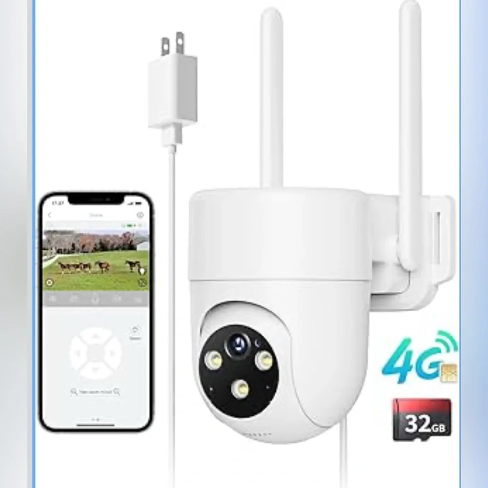 LIWAN 4G LTE Cellular Security Camera Wired Outdoor, No WiFi Security Camera